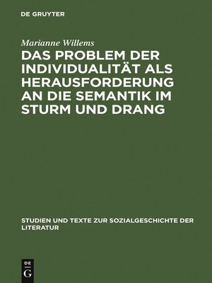 cover image of Das Problem der Individualität als Herausforderung an die Semantik im Sturm und Drang